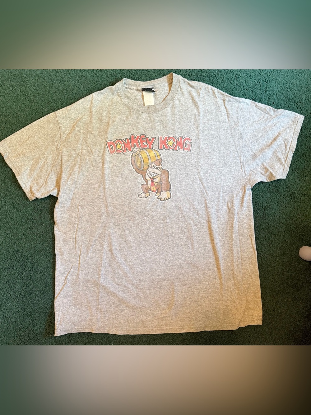 Vintage Donkey Kong Graphic Tee - Gray Casual Men's Shirt; Size 2X